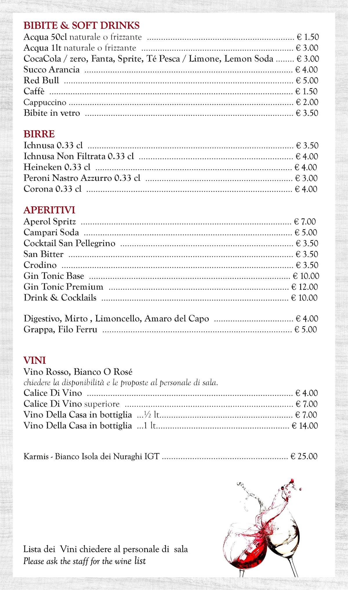 Menu di In Grano Pizzeria 