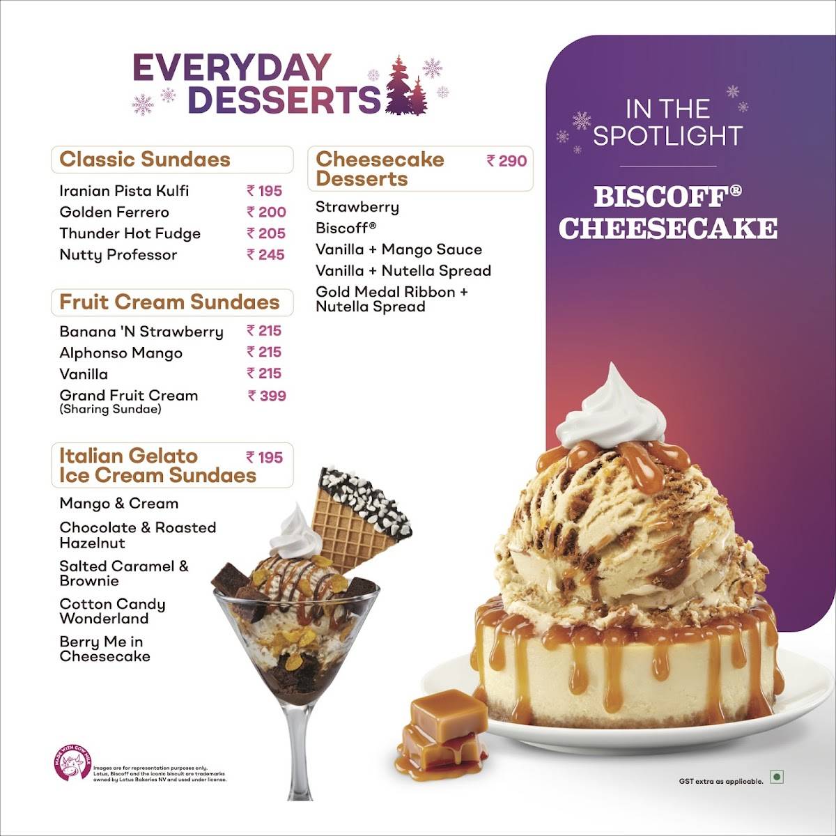 Baskin Robbins menu