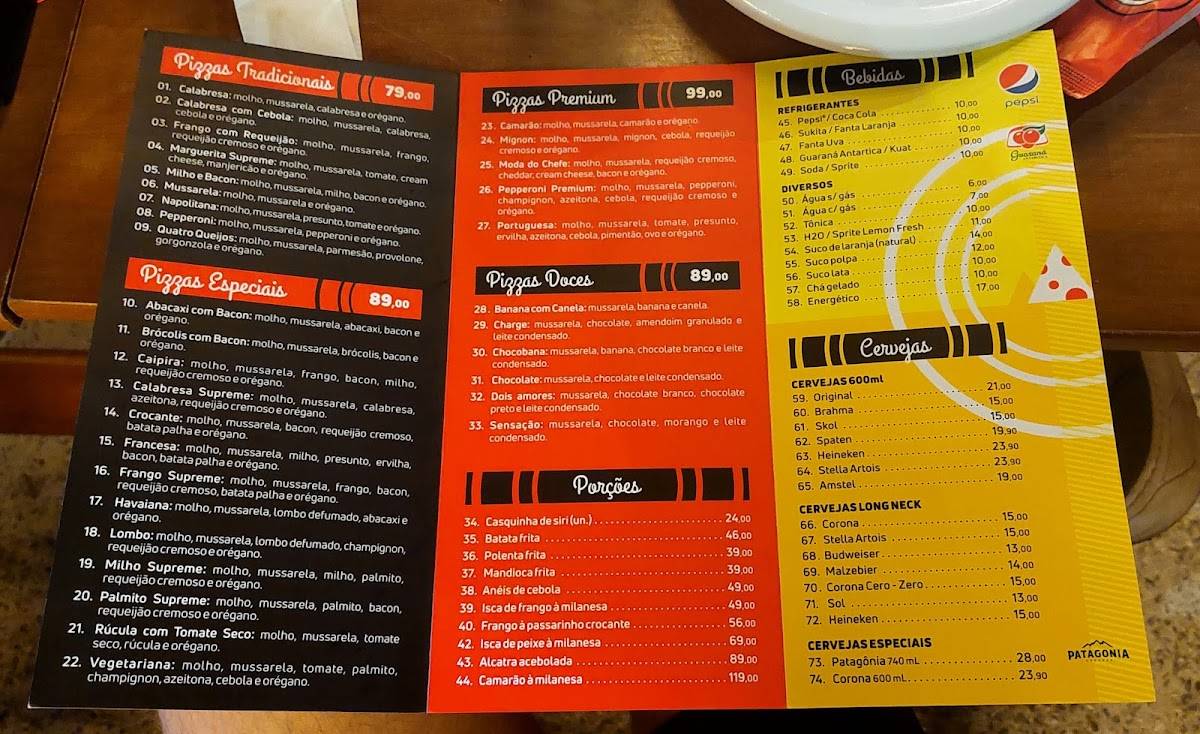 Ingá Pizza Bar cardápio