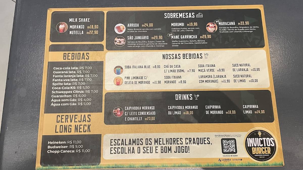 Invictos Burger - Hamburgueria São Gonçalo Artesanal cardápio