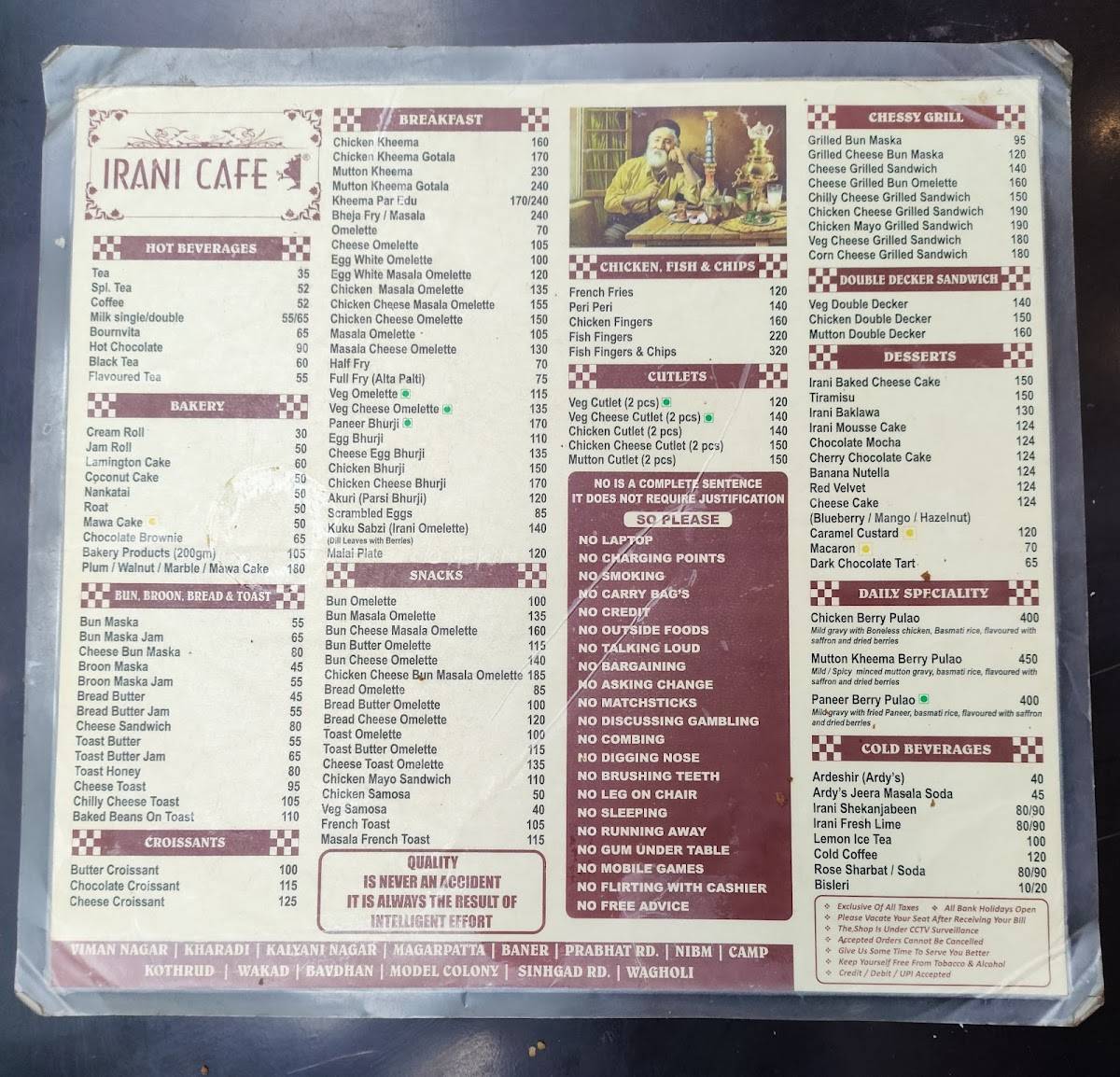 Irani Cafe - Magarpatta menu