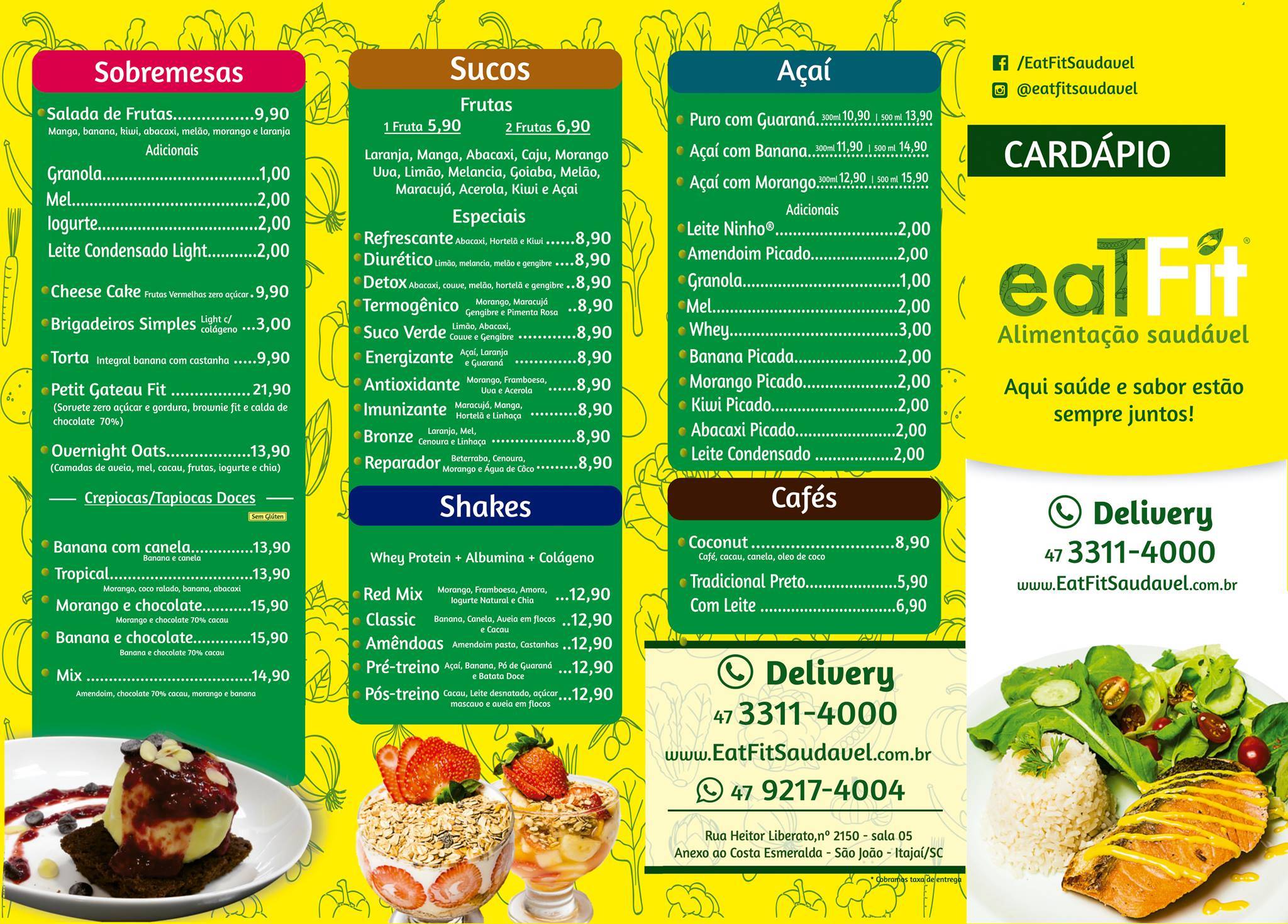 Eat Fit Alimentação Saudável cardápio