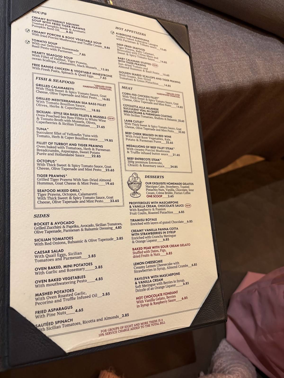 Menu de Italissimo