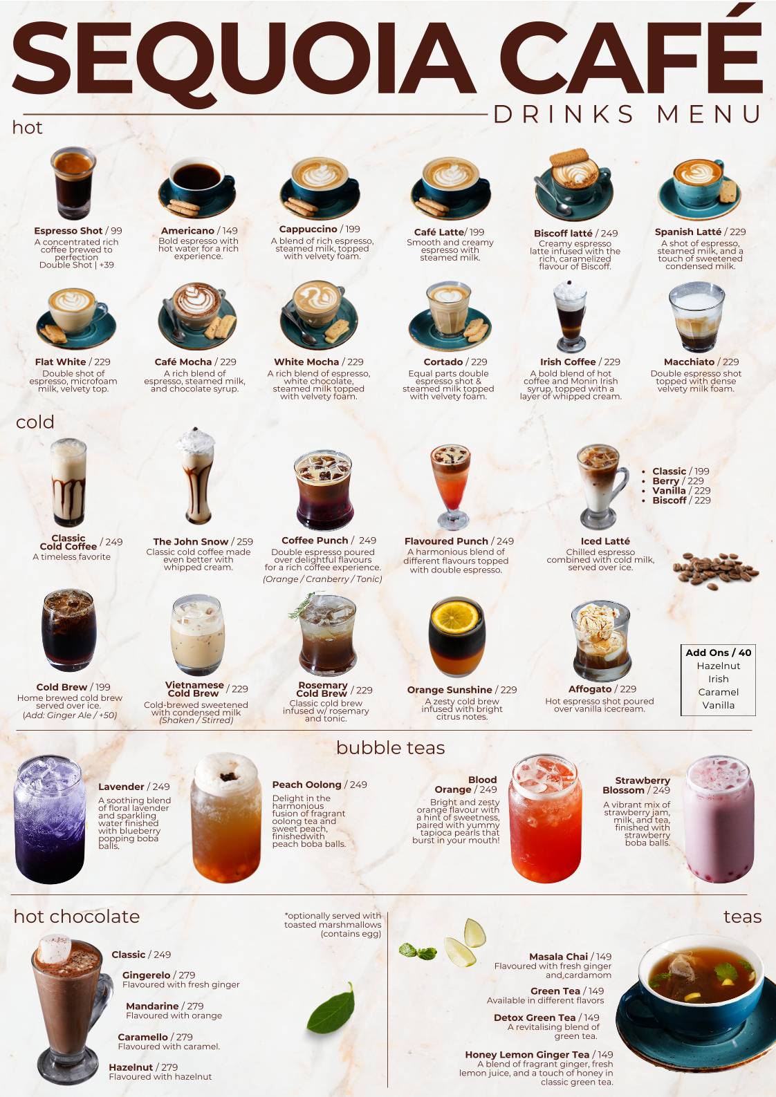 Sequoia Café menu