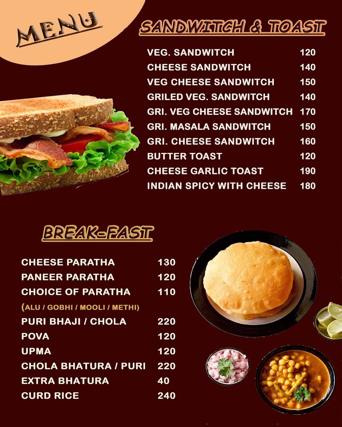 Kanishka Restaurant menu