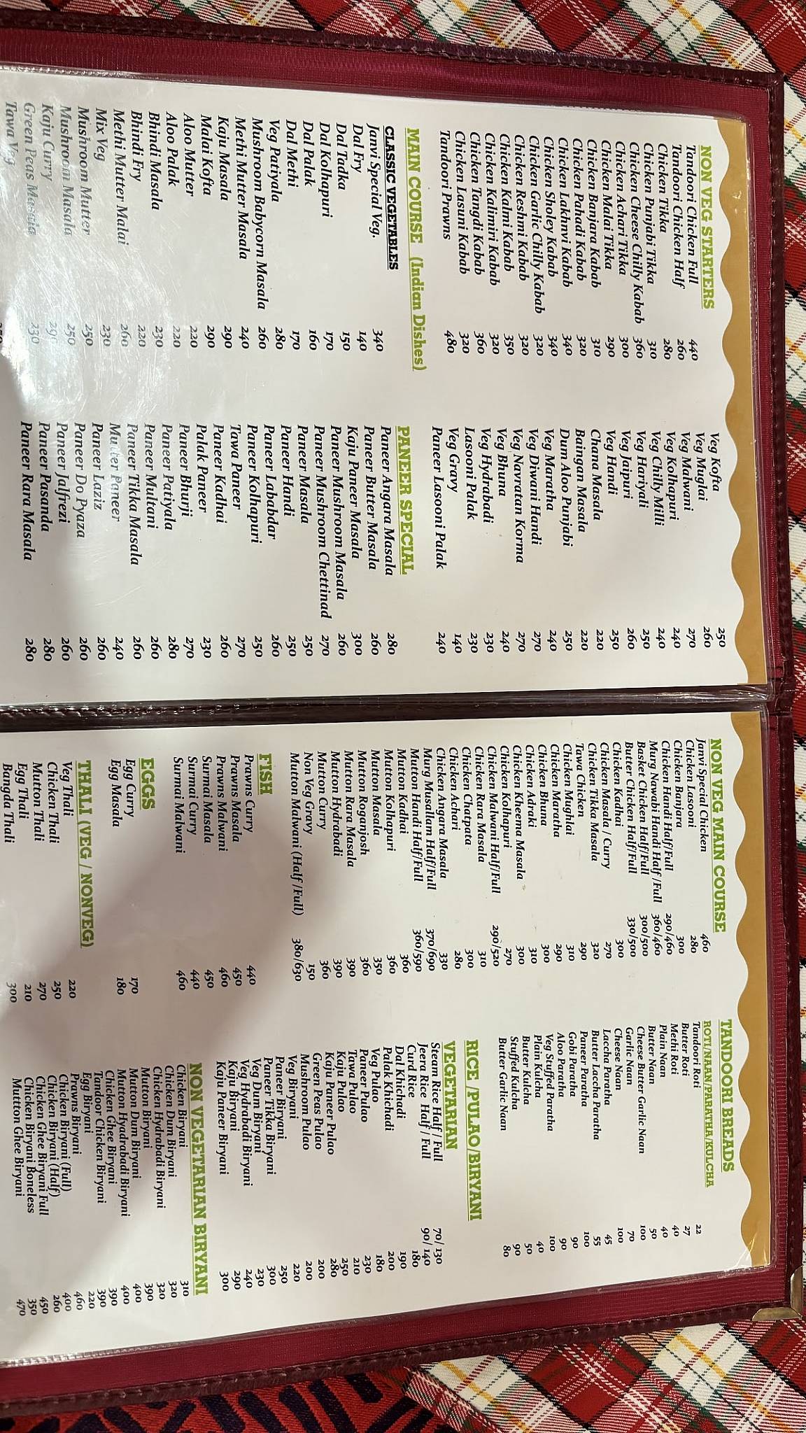 Janvi Restaurant and Lodge menu