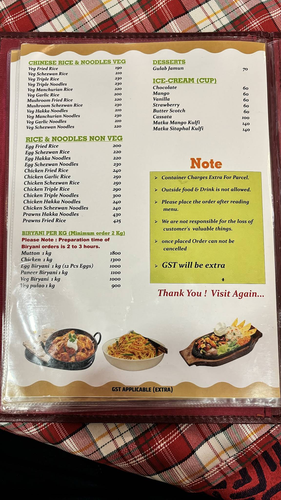 Janvi Restaurant and Lodge menu