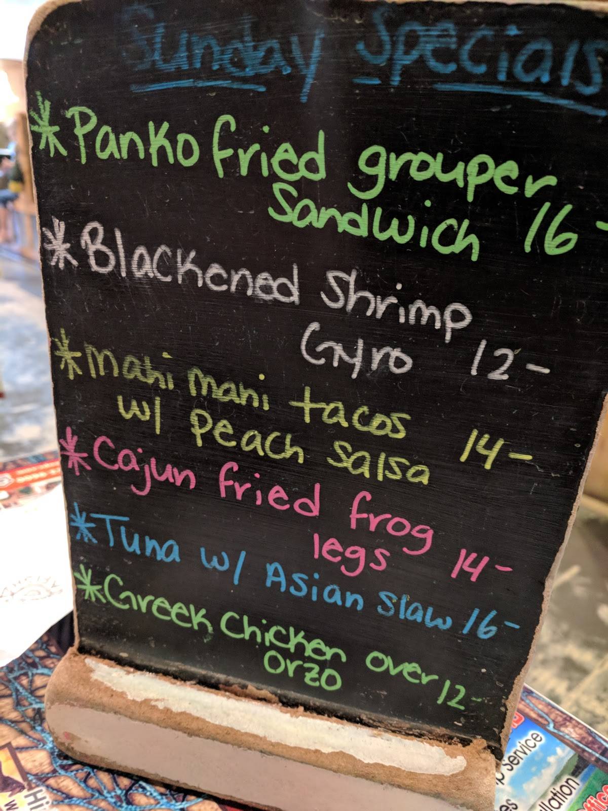 Menu at Last Catch restaurant, Jasper