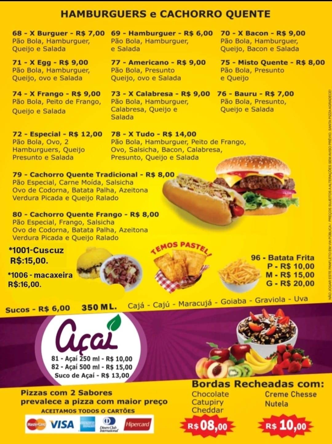 Santa Pizza Delivery cardápio