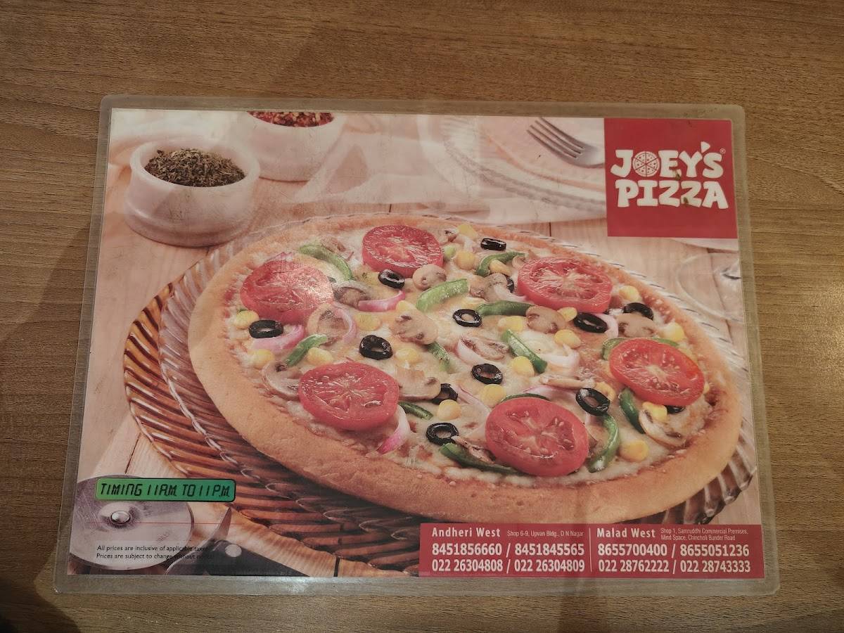 Joey's Pizza menu