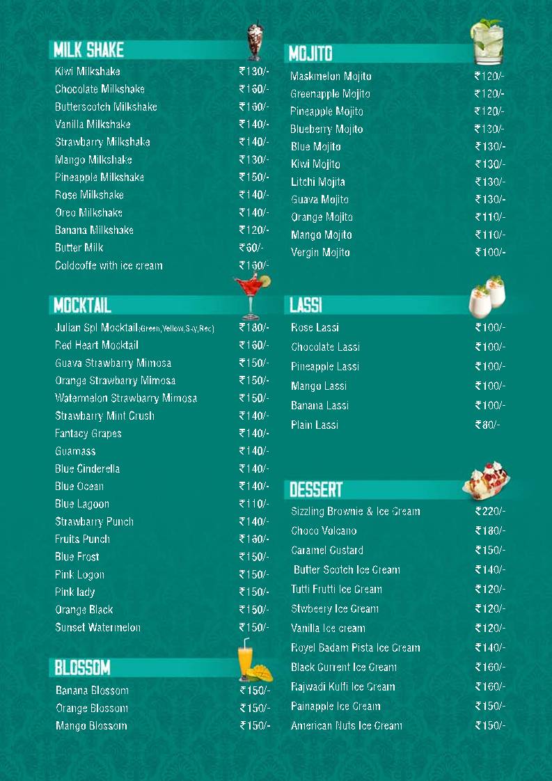 Julian Restaurant menu