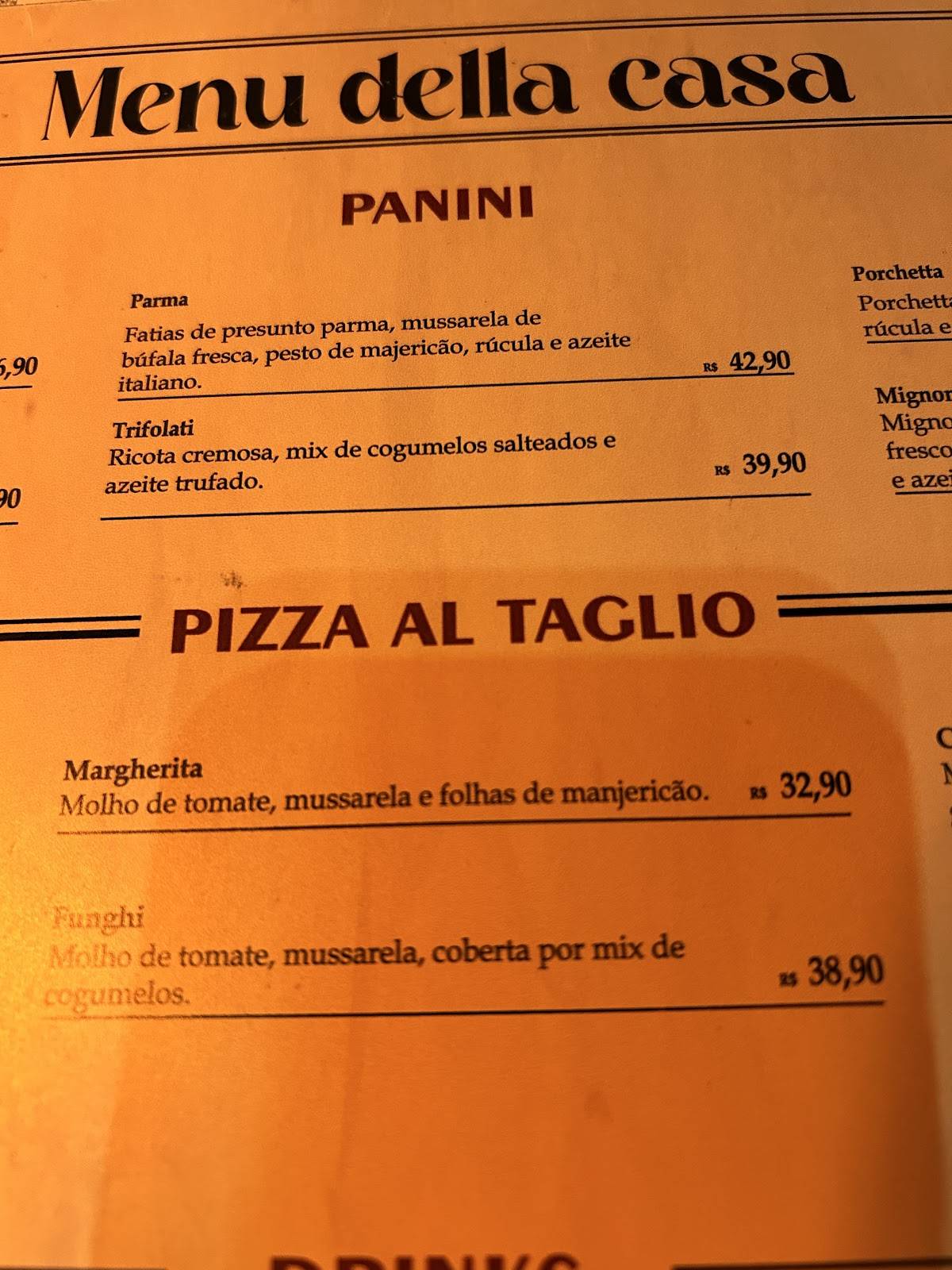 Verace Empório & Panetteria cardápio