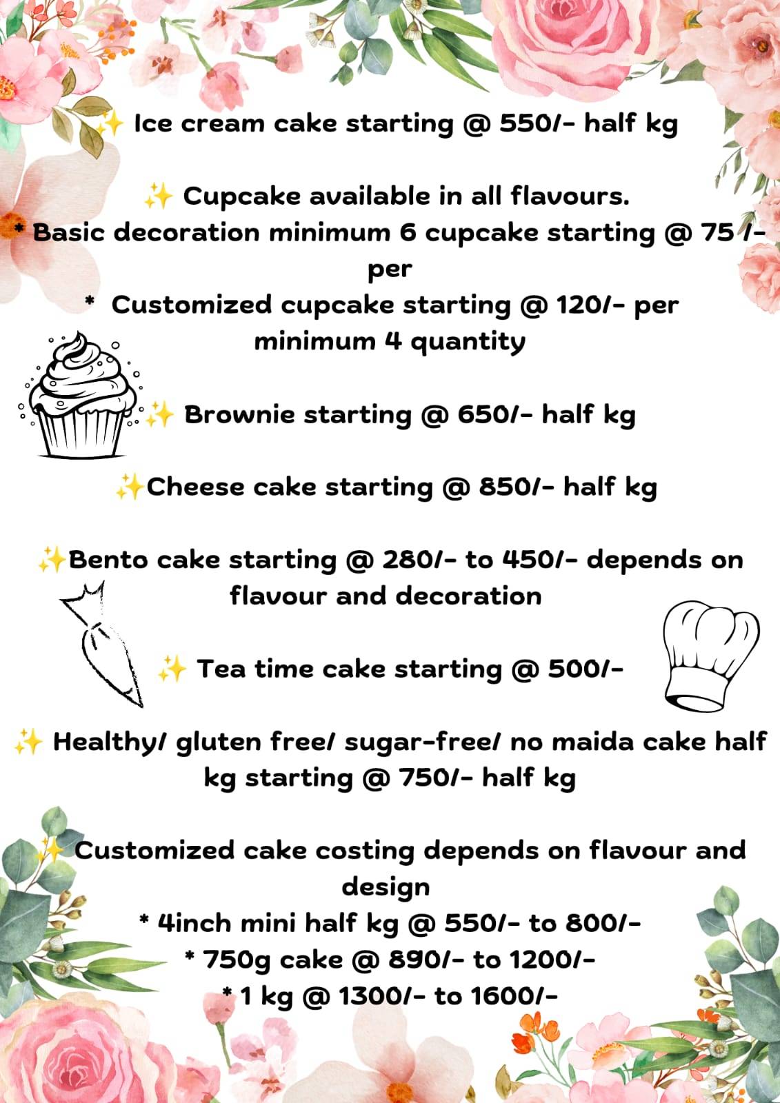 JusTz BaKeS menu