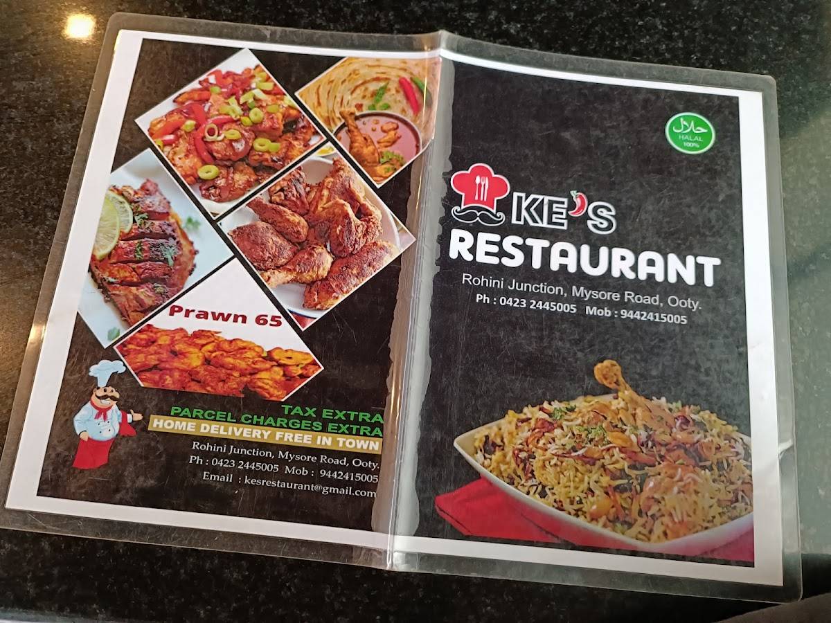 KE 's Restaurant menu