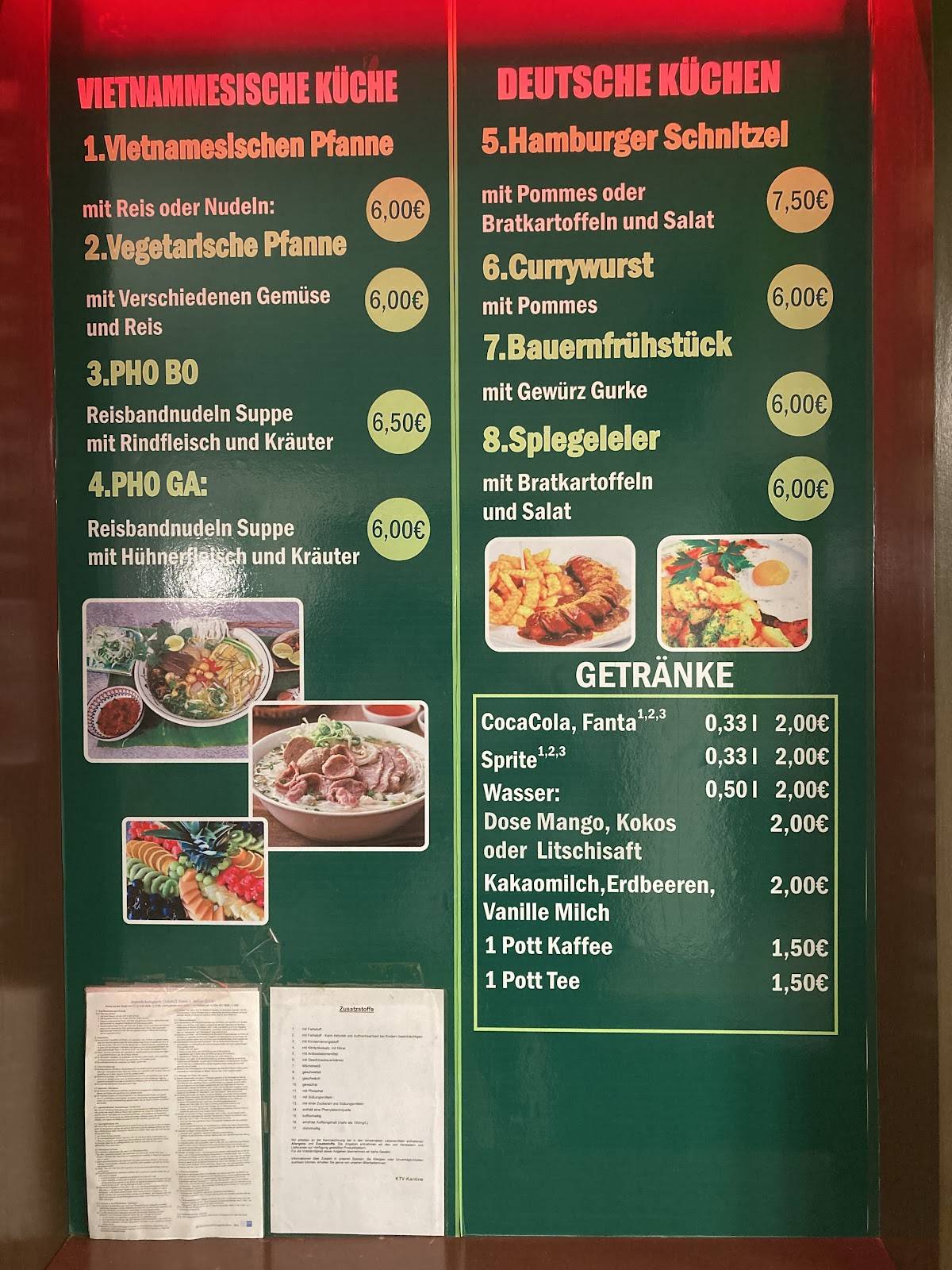 Menu de KTV Kantine