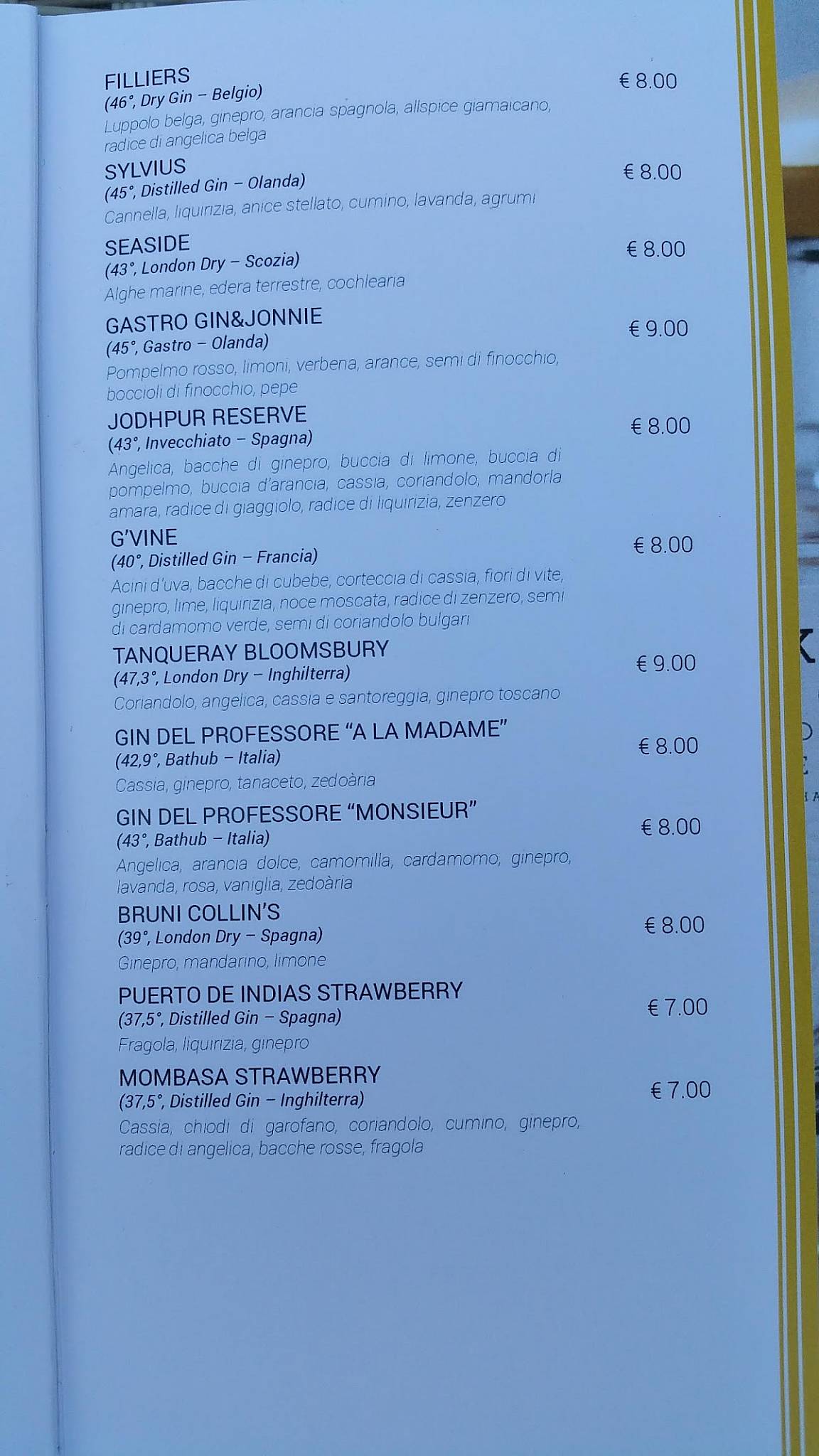 Menu di Kaffeina Alba Adriatica 