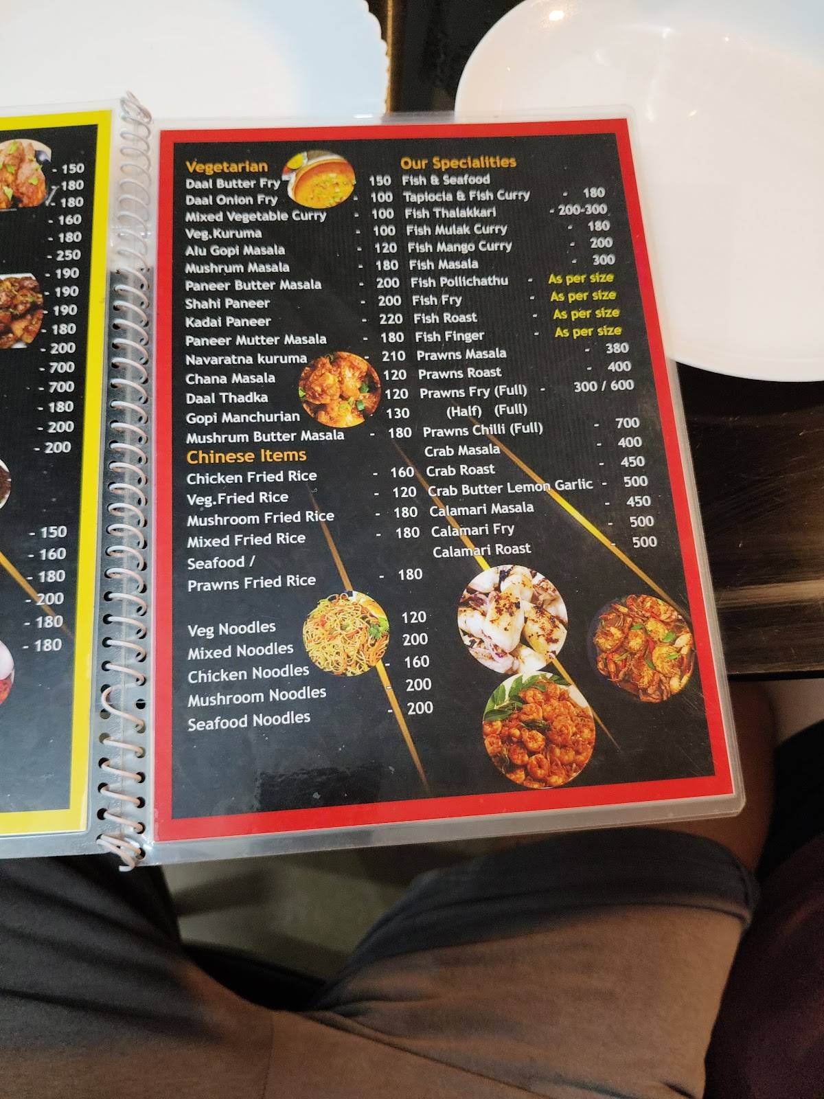 Kairali Restaurant menu