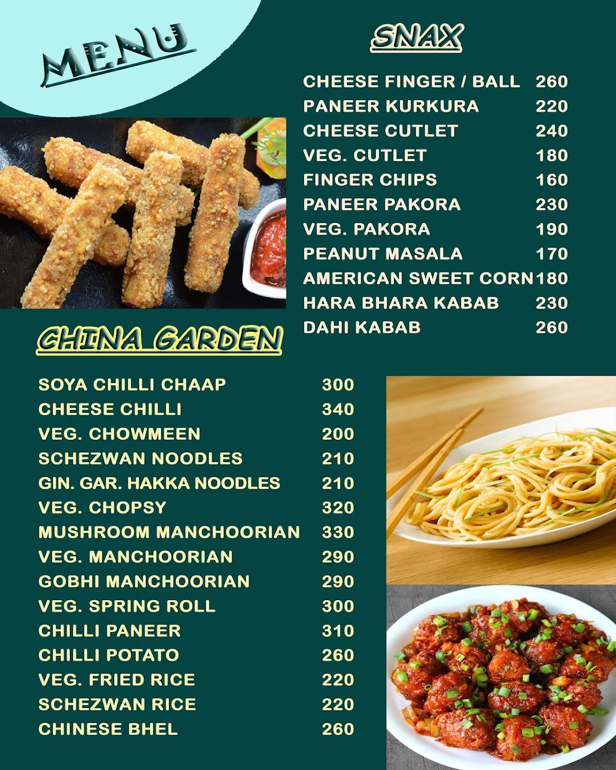Kanishka Restaurant menu