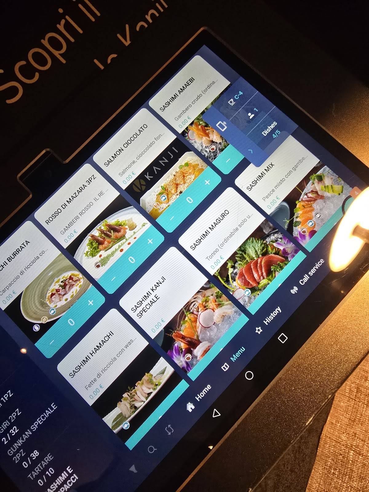 Menu di Kanji Centrale 