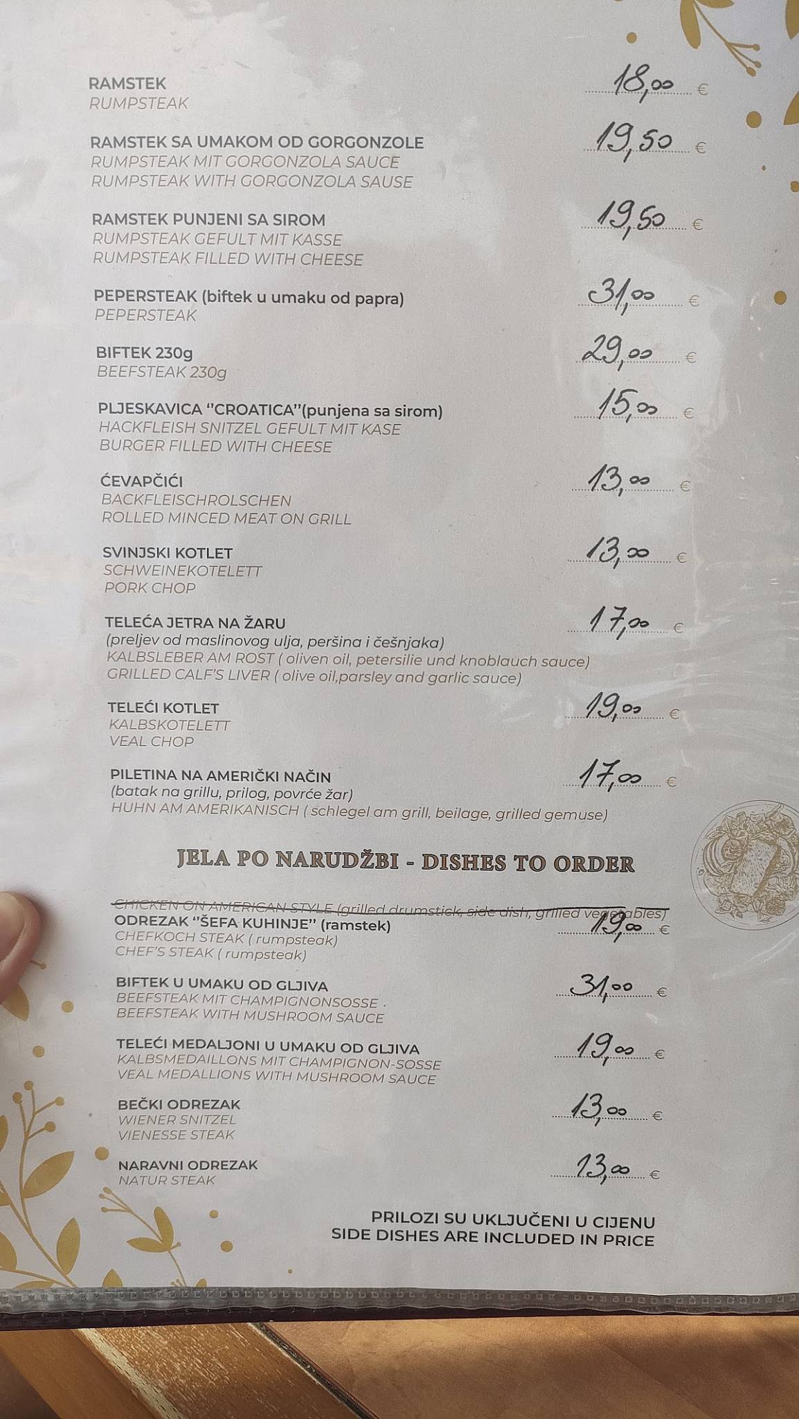 Menu di Karoca 