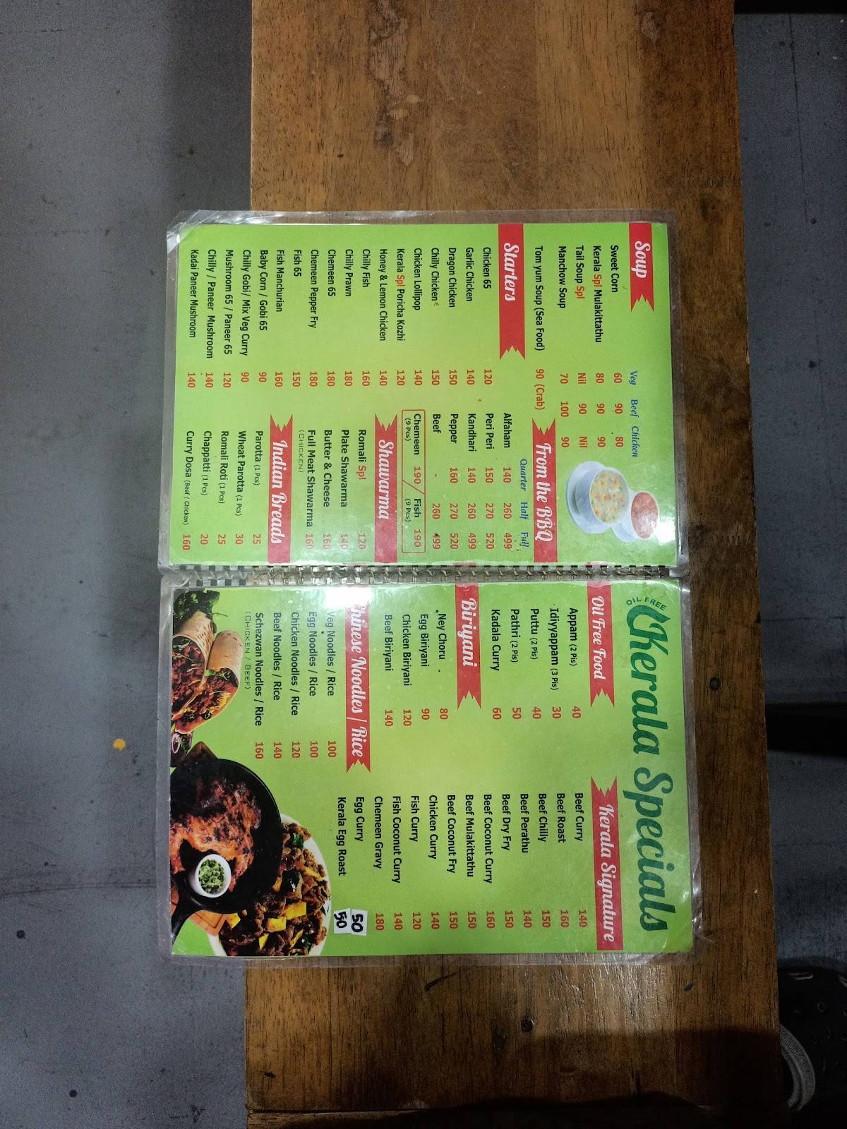 Kerala Food Court menu