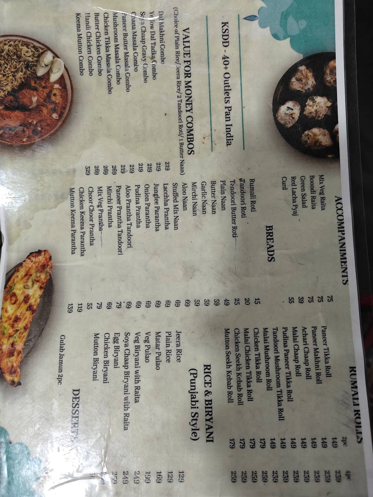 Khadak Singh Da Dhaba Noida Sector 37 menu
