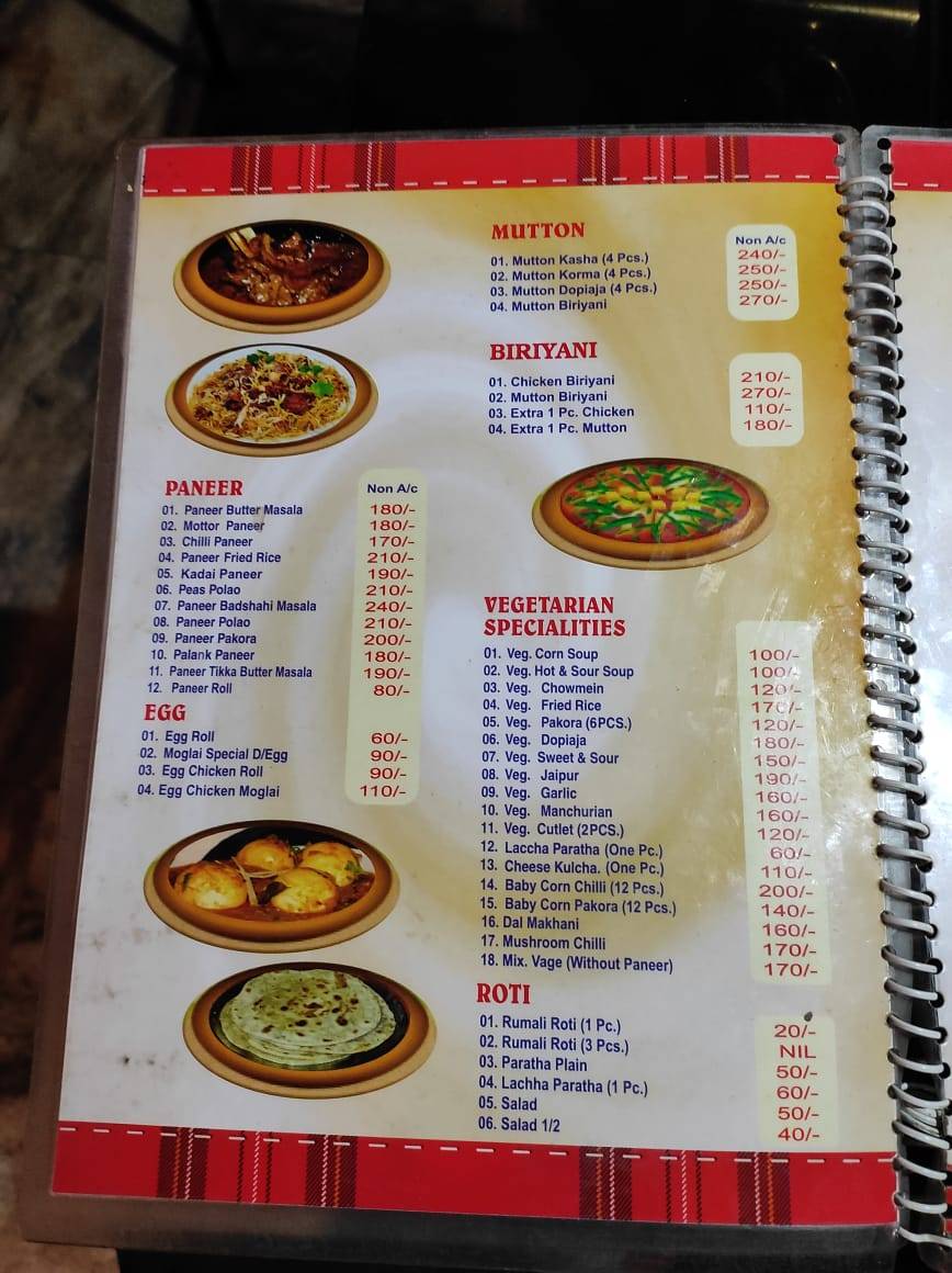 Kichhukshan Restaurant menu