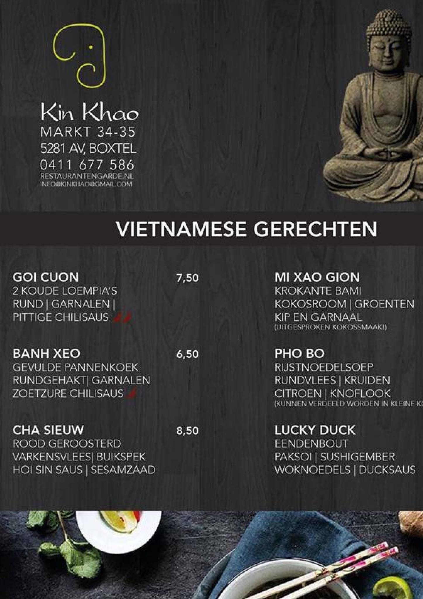 Menu de Kin Khao Kan, Thais Restaurant