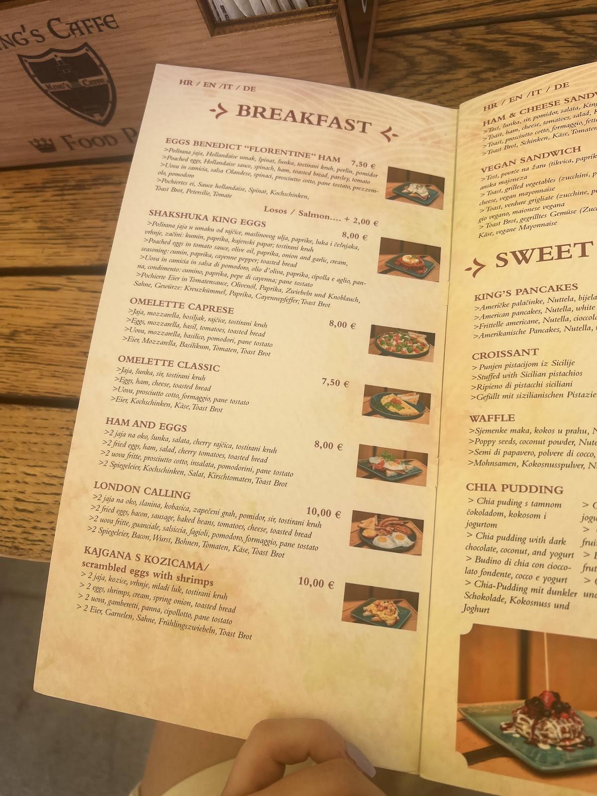Menu di King's Cafe & Coffee Bar 