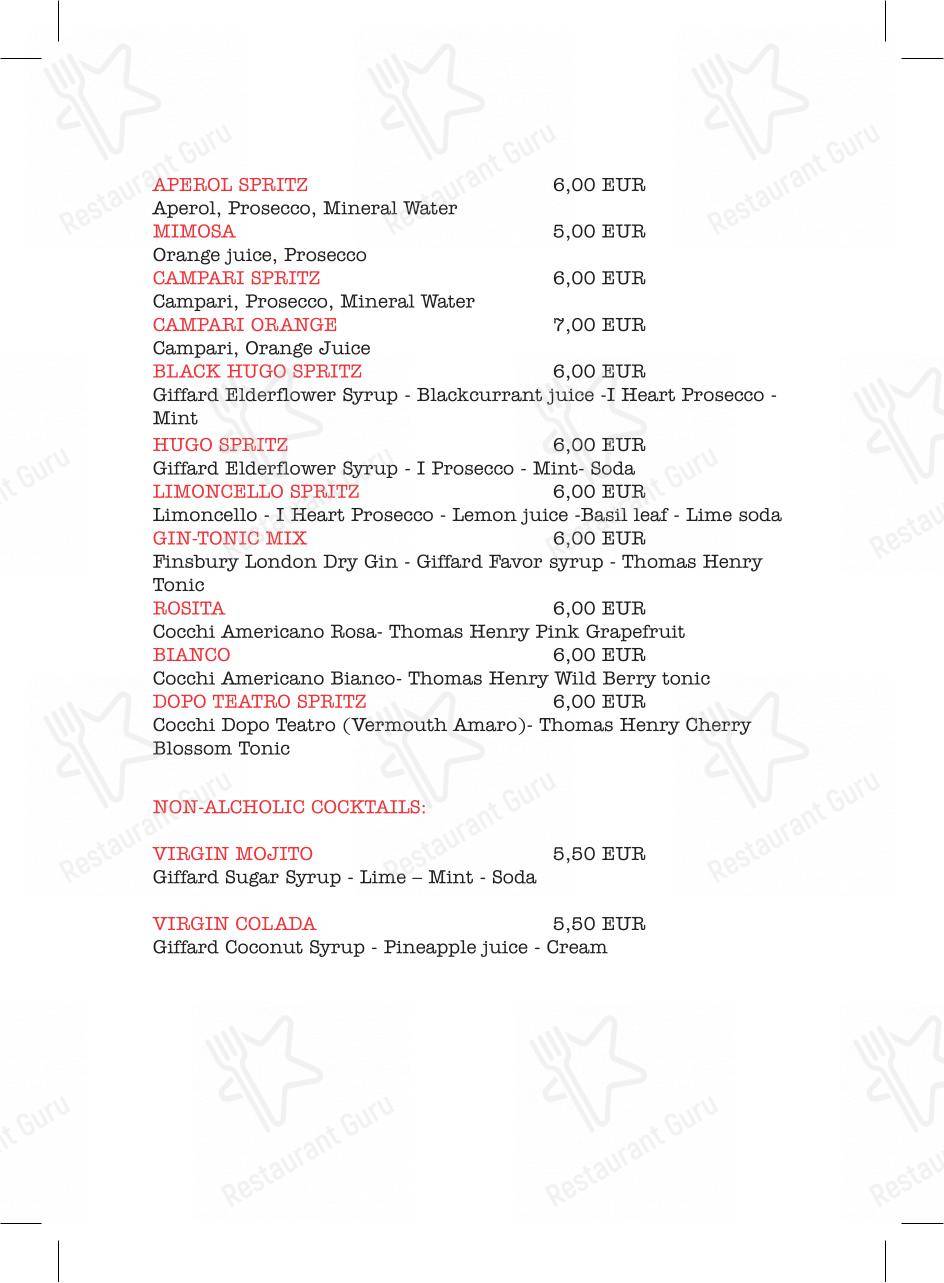 King's Cafe & Coffee Bar in Fiume - Menu