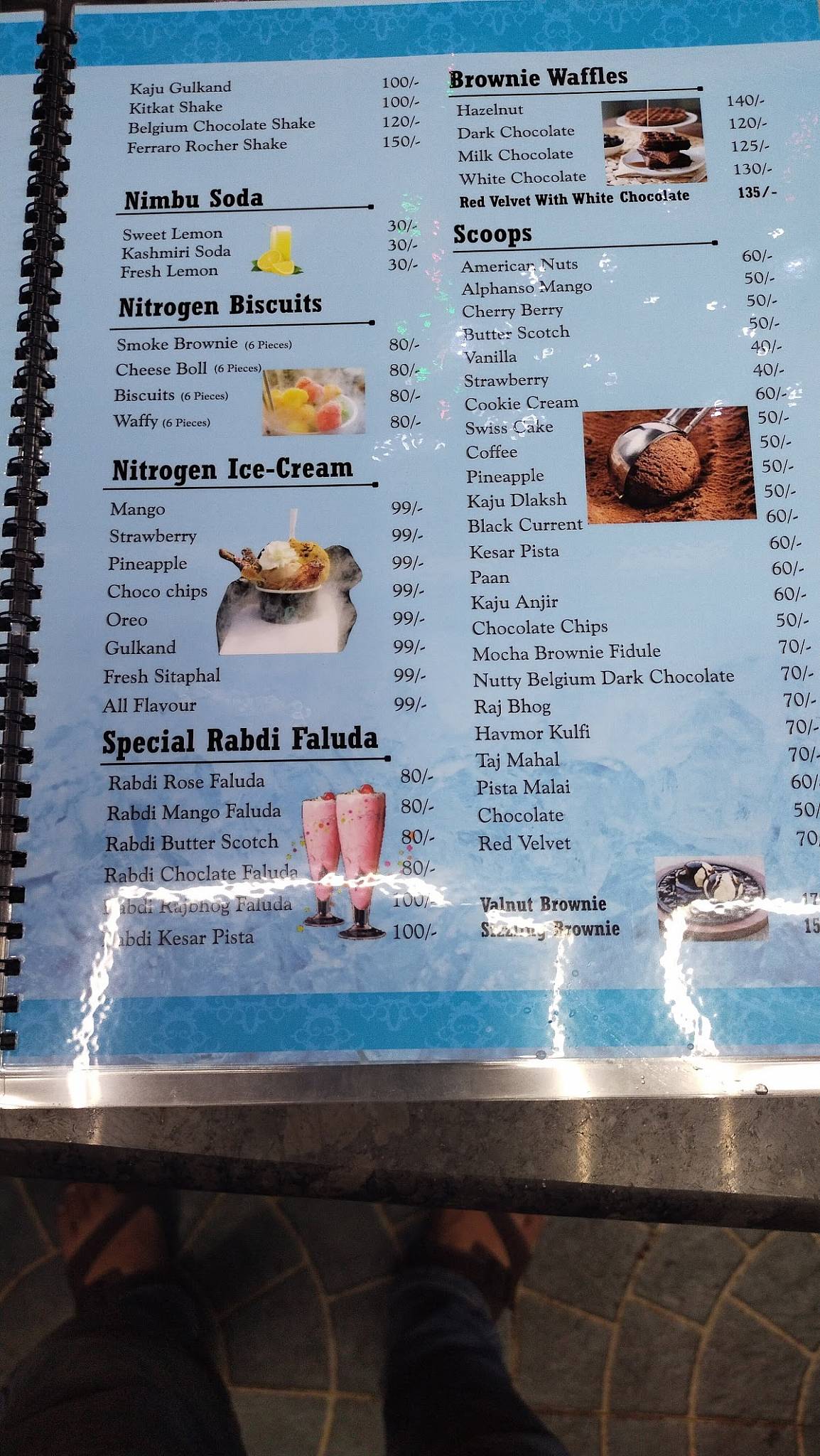 Kismat ice world menu