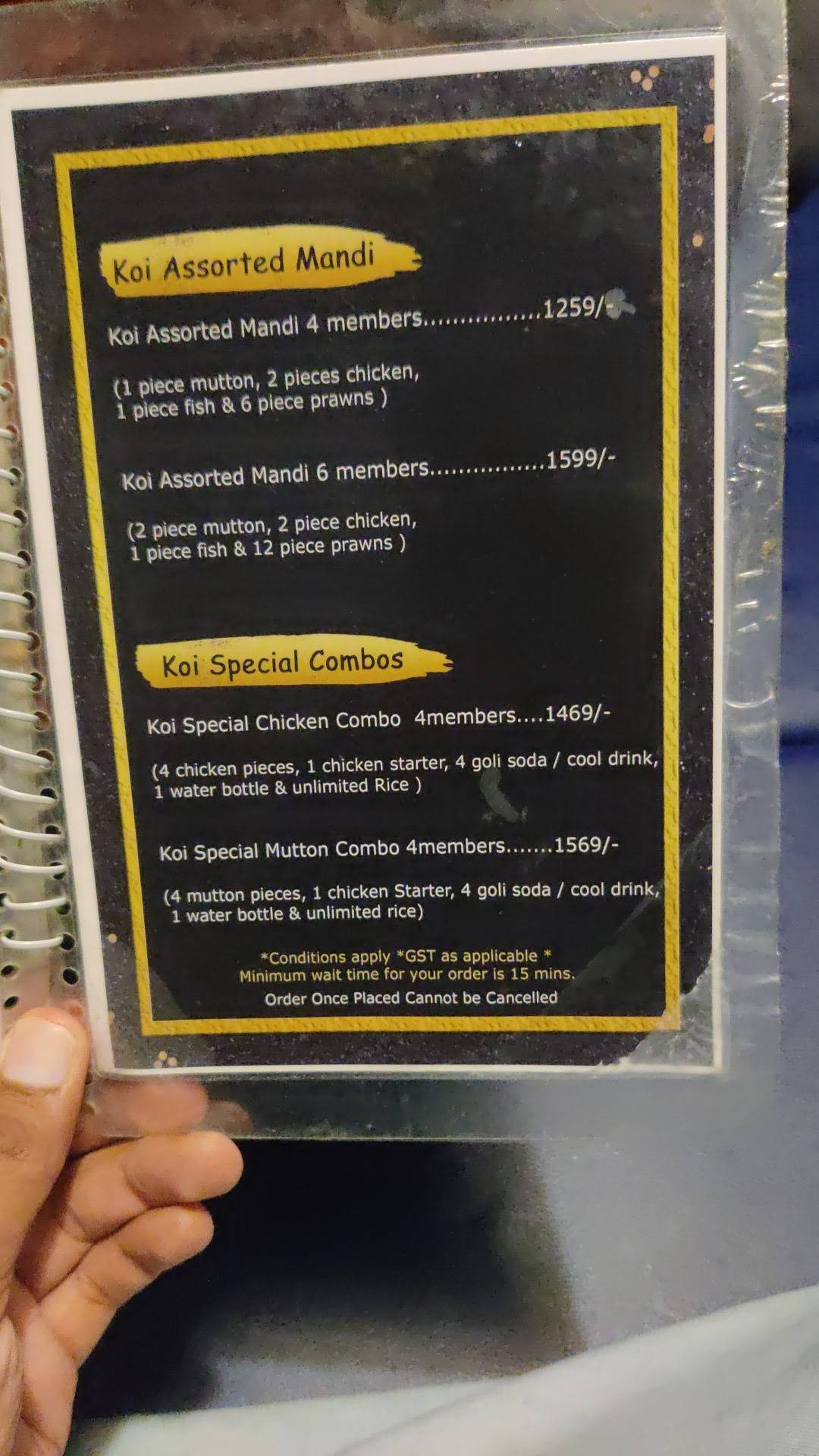 Koi Mandi Restaurant menu