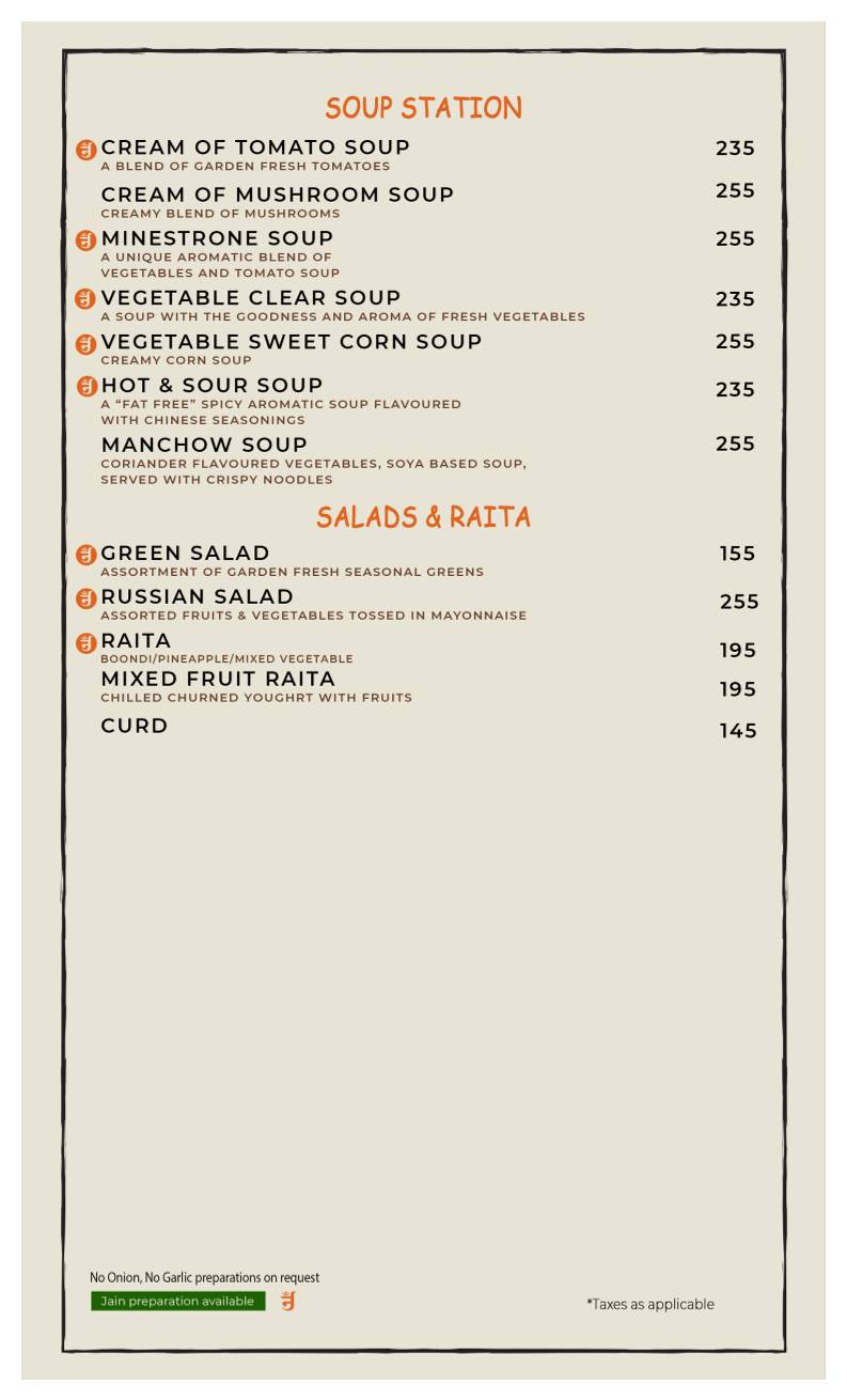 Casa Kitchen menu