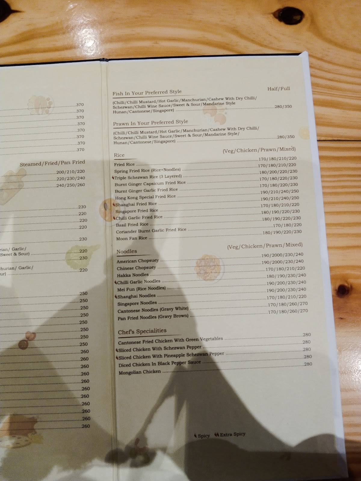 Hong Kong Bistro menu