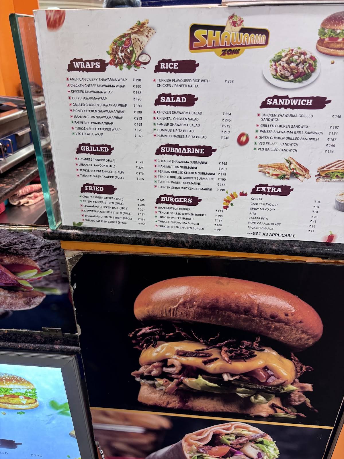 Shawarma Zone menu