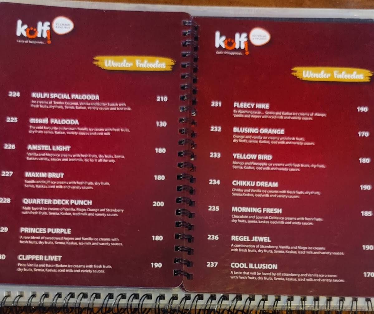 cafe kulfi (THALASSERY) menu