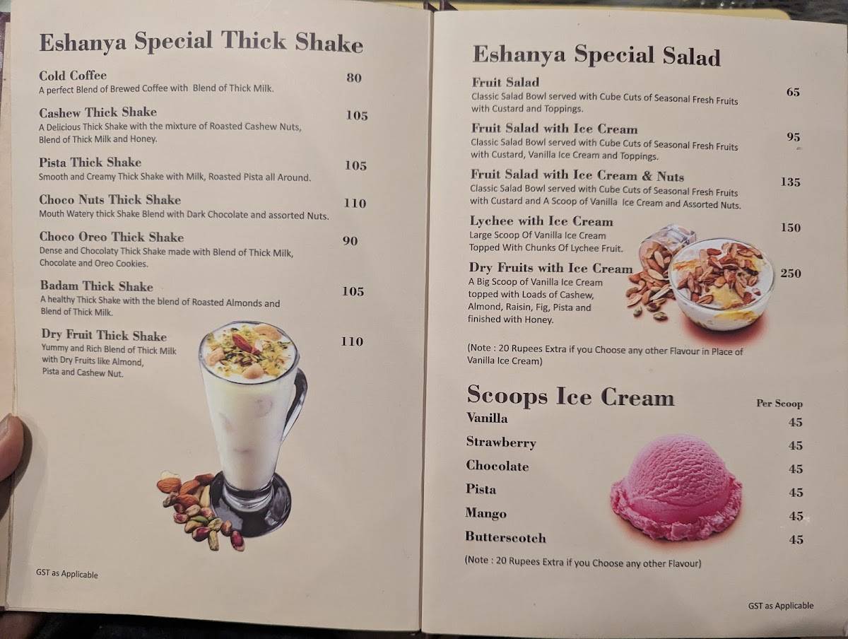 Eshanya Street Food Cafe - Kundapura menu