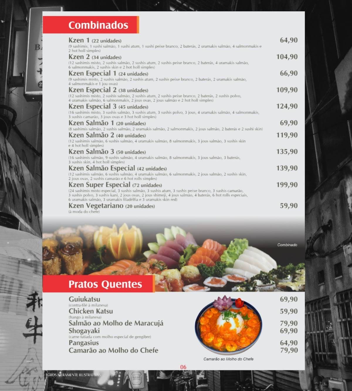 Kzen Sushi cardápio