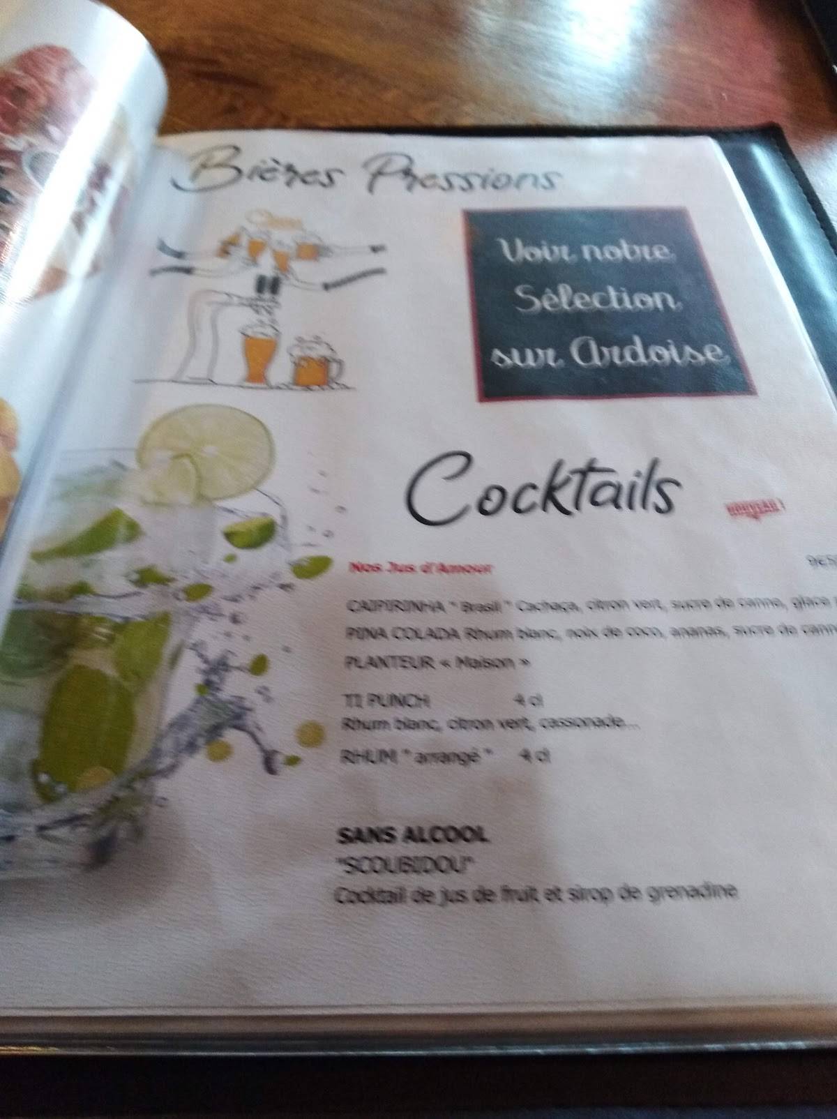 Menu de L' ABSINTHE Olivet