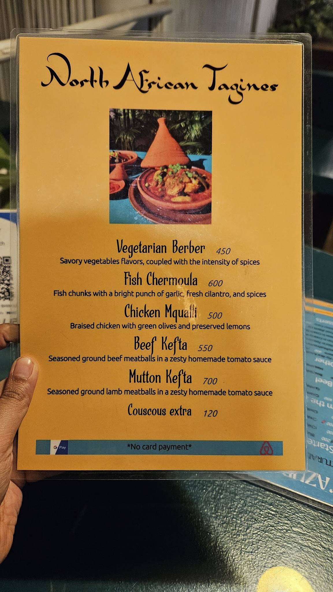 L' Azur Goa Restaurant & Vacation Rentals menu