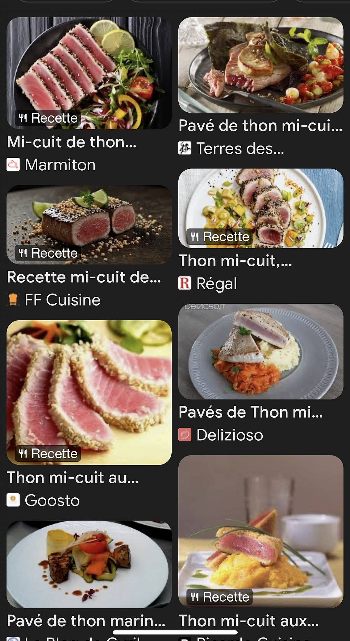 Menu de La Marée La Rochelle