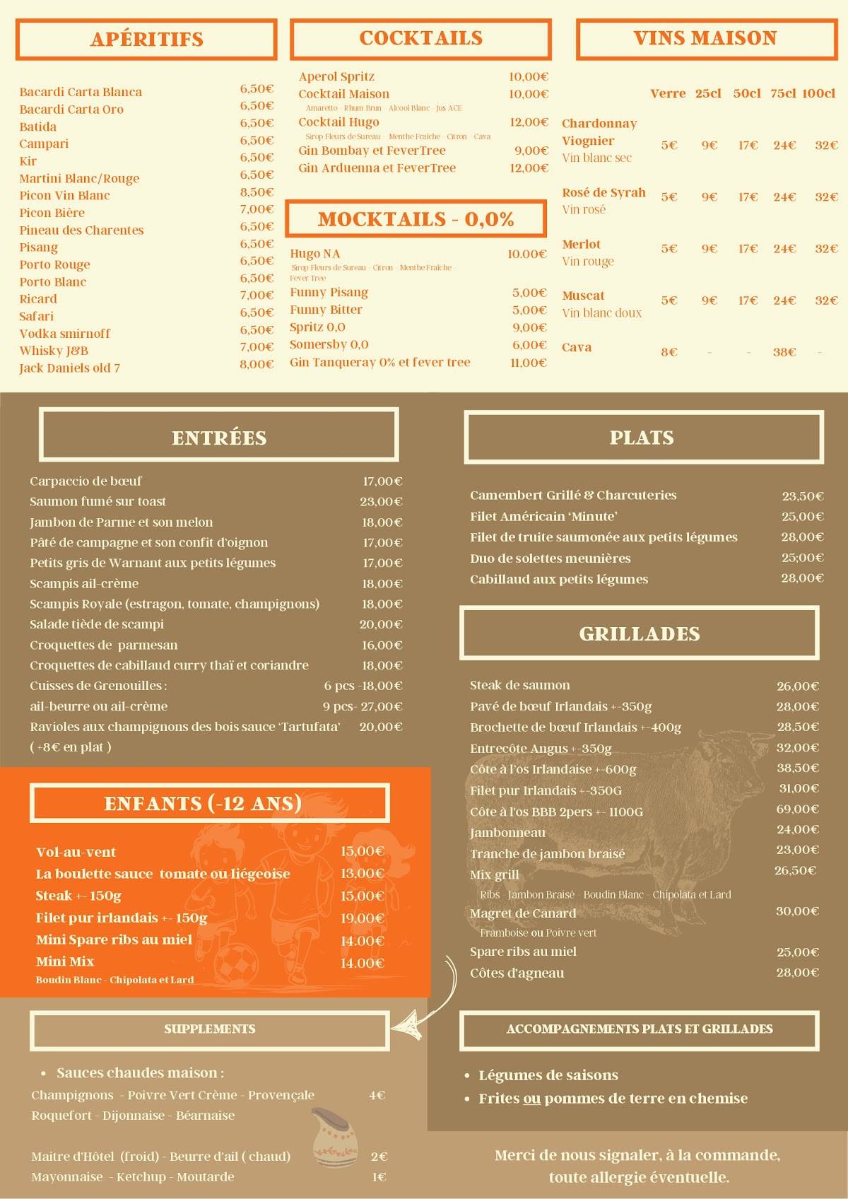 Menu de L'A Point