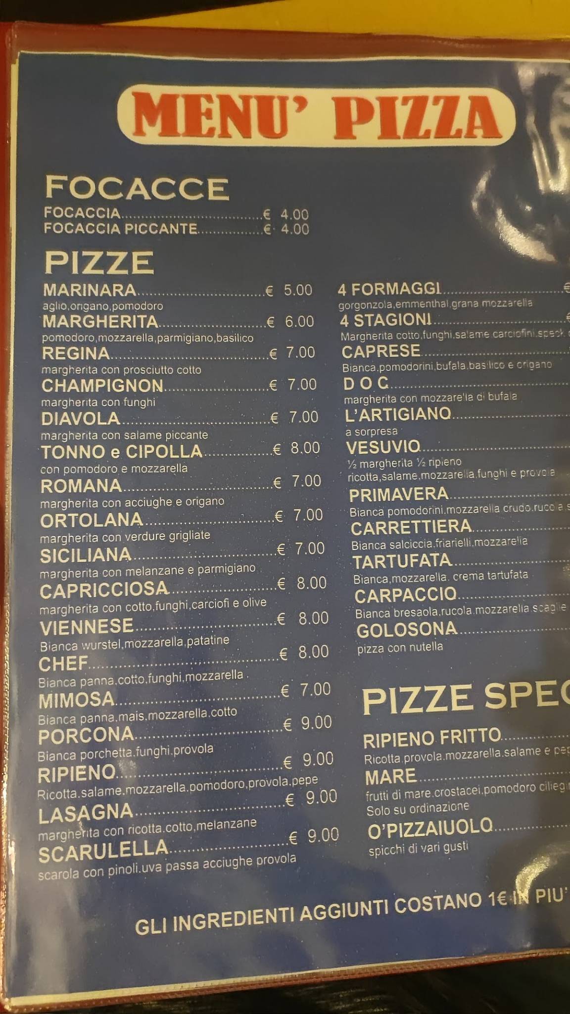Menu di L'Artigiano della cucina 