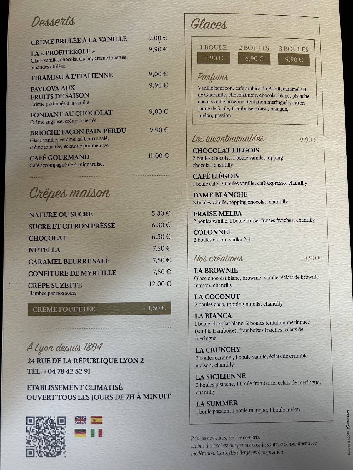 Menu de L'Institution