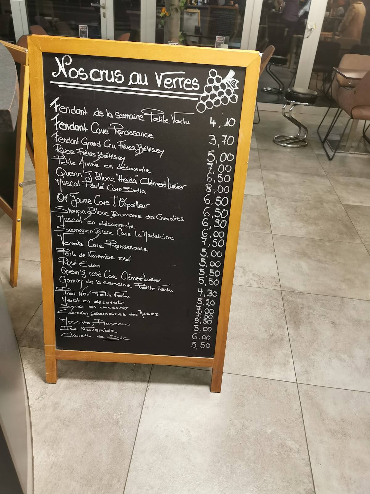 Menu di L'Oenothèque de Sion 