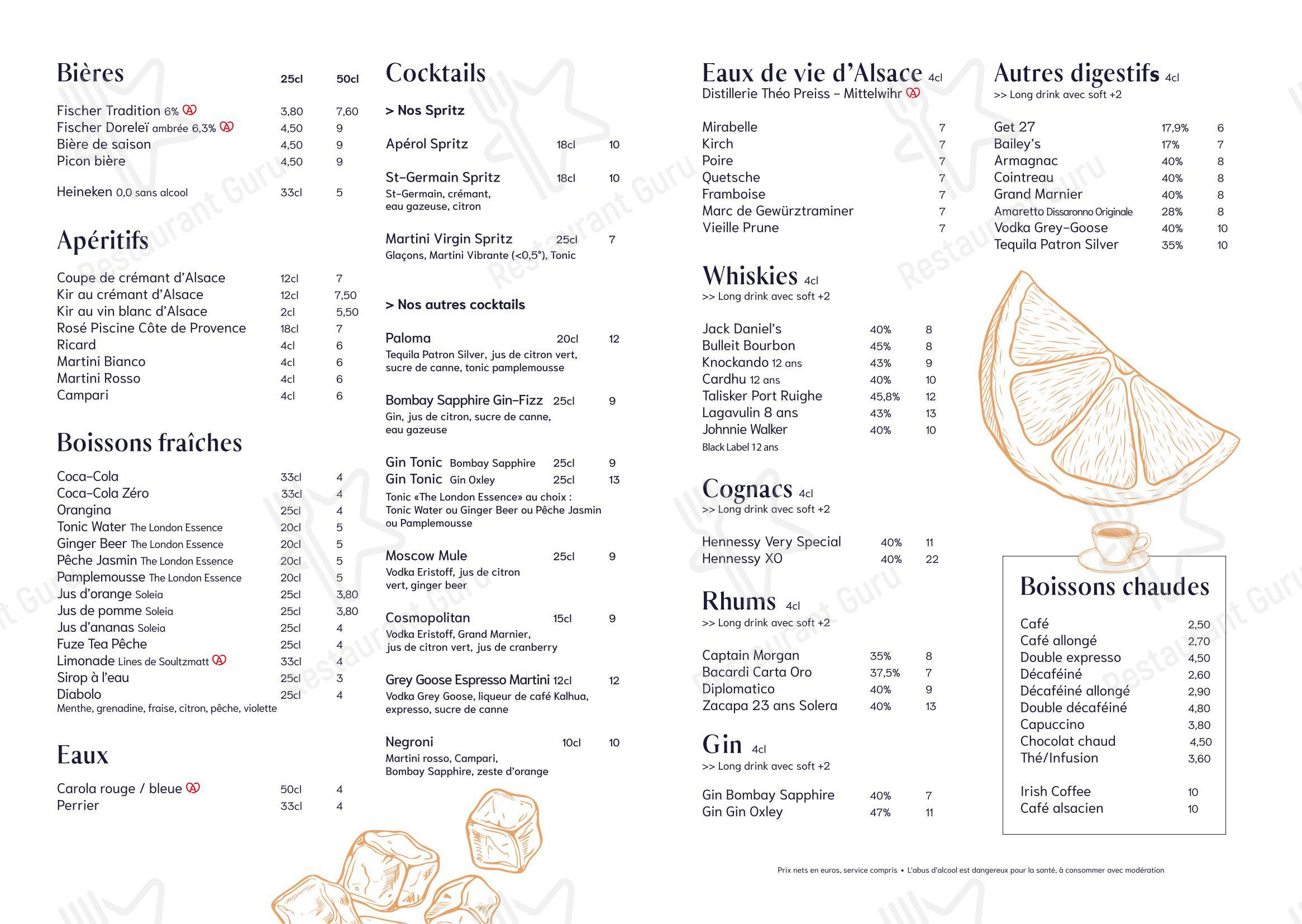 Menu pour L'Oignon - 菜单