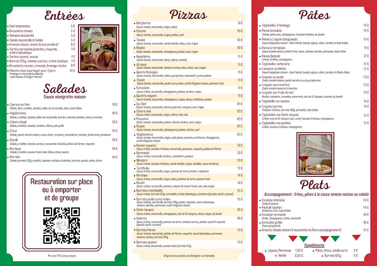Menu de La Bocelli