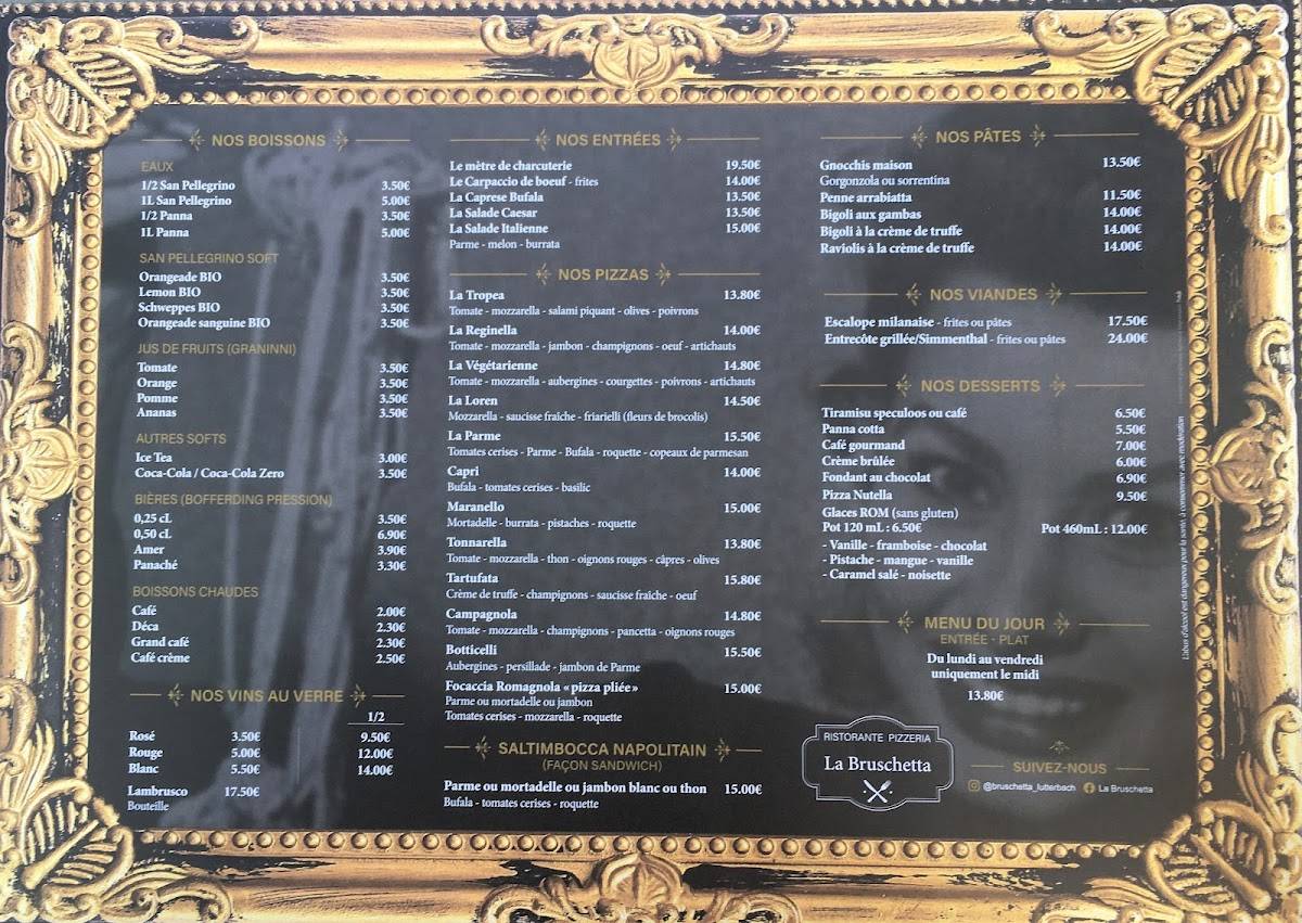 Menu de La Bruschetta Ristorante pizzeria