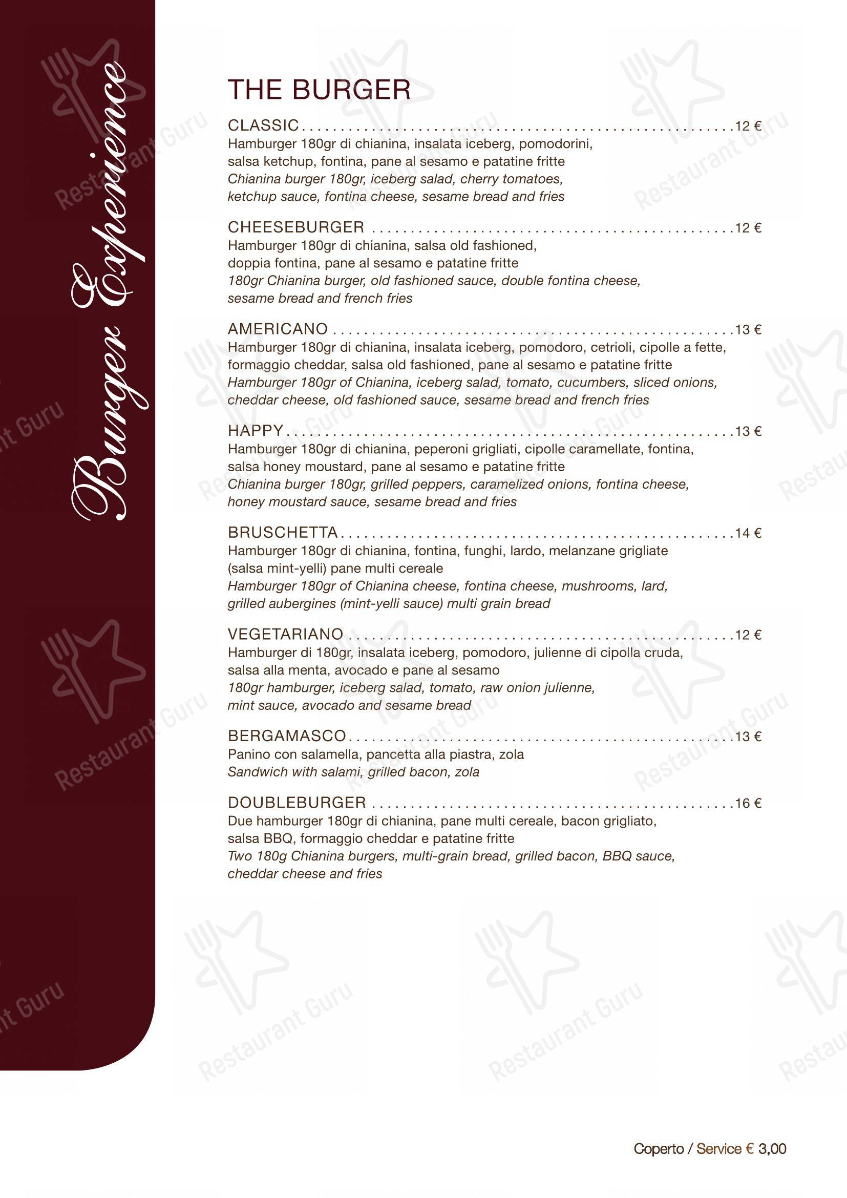 La Bruschetta in Bergamo - Menu