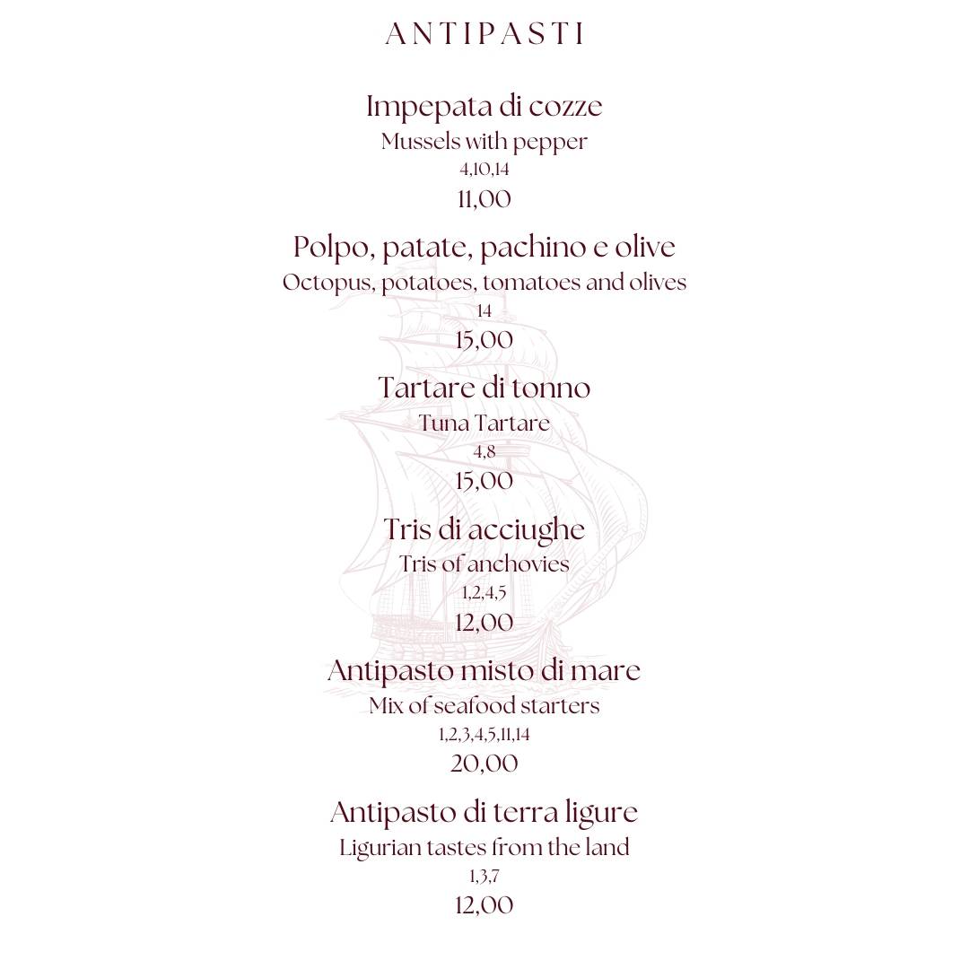 Menu di La Camogliese 